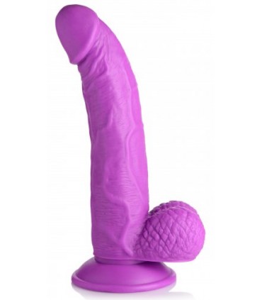 DILDO REALÍSTICO C/ TESTÍCULOS 19 CM MORADO