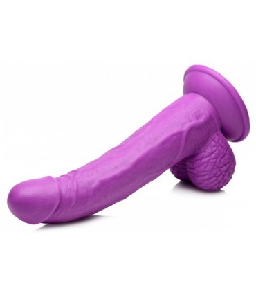 DILDO REALÍSTICO C/ TESTÍCULOS 19 CM MORADO