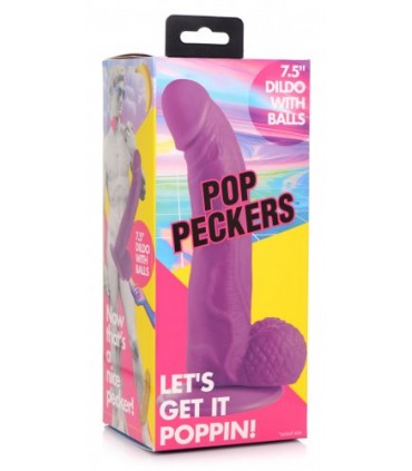 DILDO REALÍSTICO C/ TESTÍCULOS 19 CM MORADO