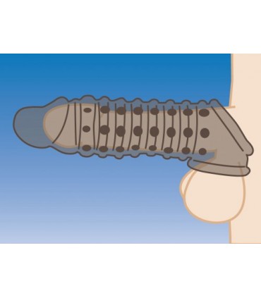 FUNDA PARA PENE ESTRÍADA ALARGA 3'8 CM OSCURA