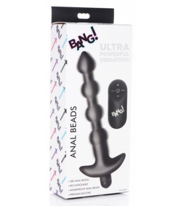 TIRA ANAL VIBRADORA USB C/ MANDO NEGRA