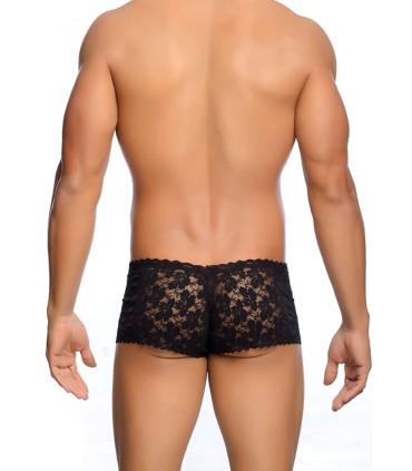 SHORT ROSE LACE BOY NEGRO L/XL