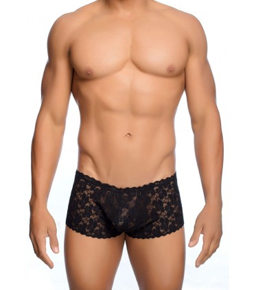 SHORT ROSE LACE BOY NEGRO L/XL
