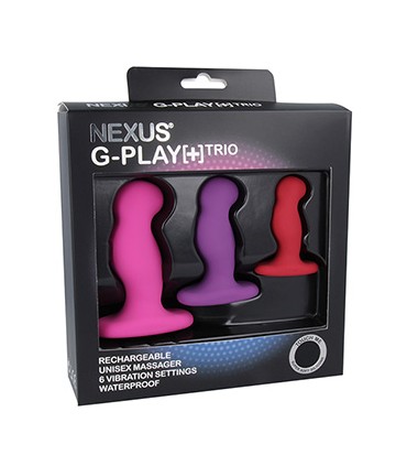 NEXUS G-PLAY TRIO PLUS UNISEX VIBRADOR S/M/L ROSA ROJO MORADO