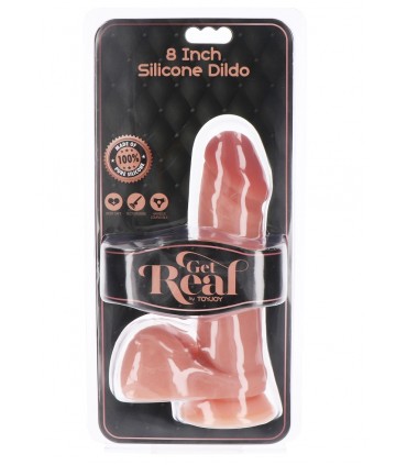 PENE SILICONA 20 CM CON TESTÍCULOS FLESH