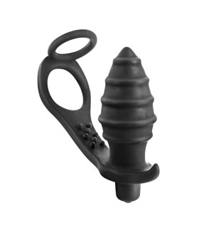 ANILLO PENE CON PLUG VIBRADOR SILICONA AP071