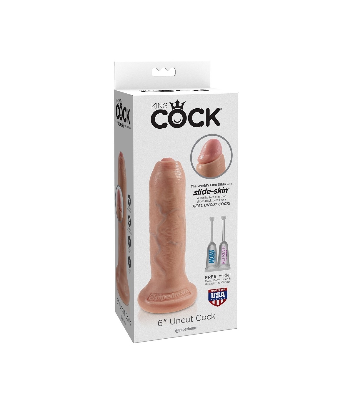 KING COCK UNCUT PENE REALÍSTICO 6" (15 CM)