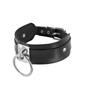 COLLAR NEGRO AJUSTABLE CON ANILLA
