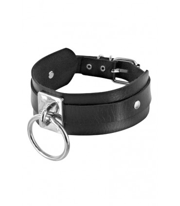 COLLAR NEGRO AJUSTABLE CON ANILLA