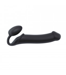 ARNÉS DILDO STRAP-ON  FLEXIBLE SILICONA SUAVE NEGRO XL