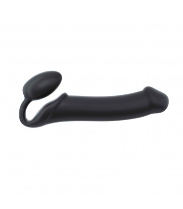 ARNÉS DILDO STRAP-ON  FLEXIBLE SILICONA SUAVE NEGRO XL