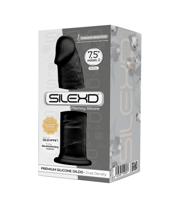 SILEXD SILICONE DILDO MODEL 2 7'5" BLACK