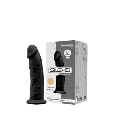 SILEXD SILICONE DILDO MODEL 2 6" BLACK
