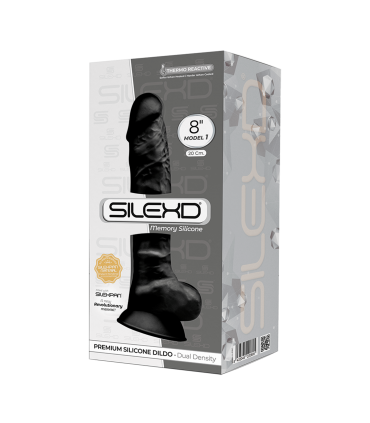 SILEXD SILIKONDILDO MODELL 1 8" SCHWARZ