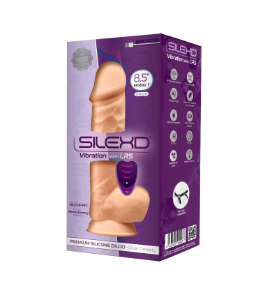 SILEXD SILICONE VIBRATOR USB MODEL 4 8'5" FLESH + LRS REMOTE CONTROL