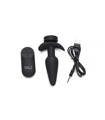 VIBRATOR PLUG W/ CONTROL AND 3 DIFFERENT TAILS