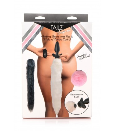 PLUG VIBRADOR C/ MANDO Y 3 COLAS DIFERENTES