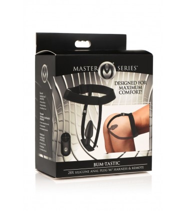 BOUCHON DE VIBRATEUR AVEC COMMANDE EN SILICONE ET AVEC HARNAIS