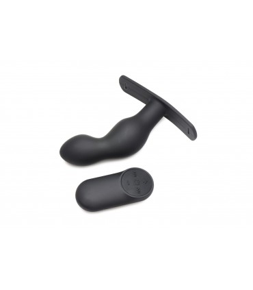 PLUG DE PROSTATE VIBRANT AVEC CONTRÔLE EN SILICONE ET AVEC HARNAIS