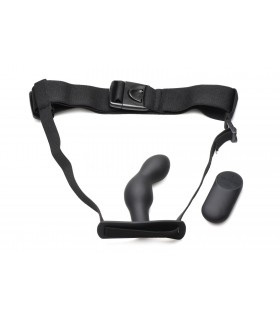 VIBRATING PROSTATE PLUG W/ SILICONE CONTROL AND W/ HARNESS