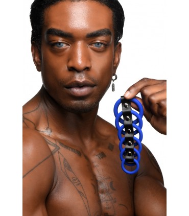 ANNEAUX X 6 BLEU PÉNIS CHASTETÉ