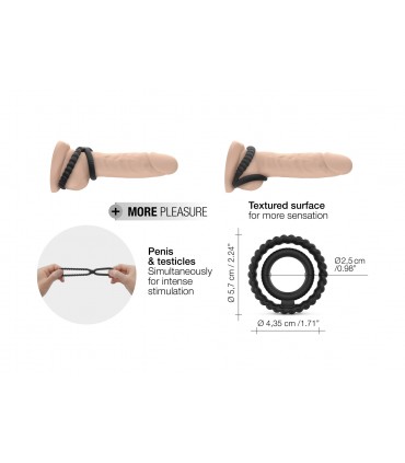 ANNEAU EN SILICONE PÉNIS-TESTICULES DOUBLE ANNEAU