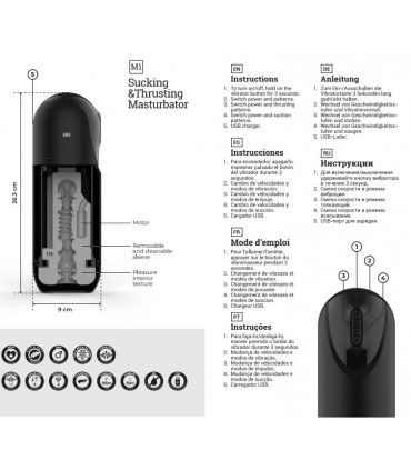M1 SAUG-MASTURBATOR / AUF UND AB / VIBRATION FLESH USB