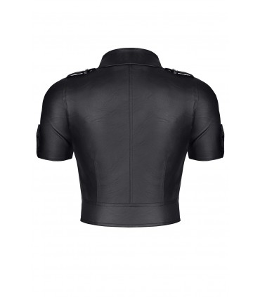 ENRICA TOP CON CREMALLERA NEGRO ESTILO MILITAR L