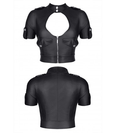 ENRICA TOP CON CREMALLERA NEGRO ESTILO MILITAR L