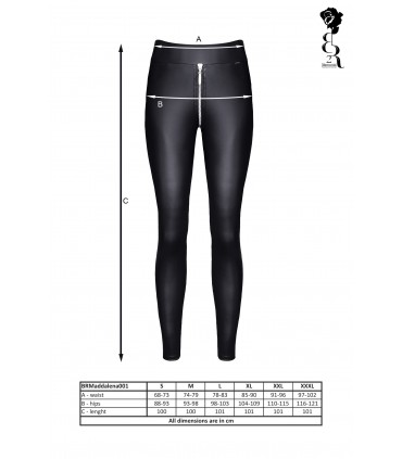 MADDALENA SCHWARZE LEGGINGS MIT REISSVERSCHLUSS M