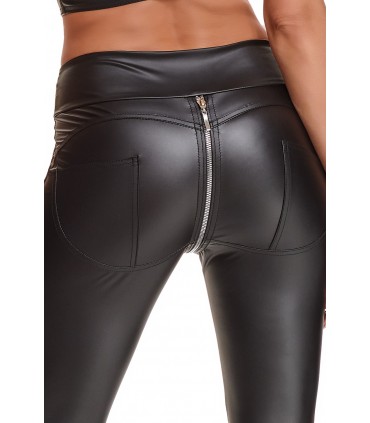 MADDALENA SCHWARZE LEGGINGS MIT REISSVERSCHLUSS XL