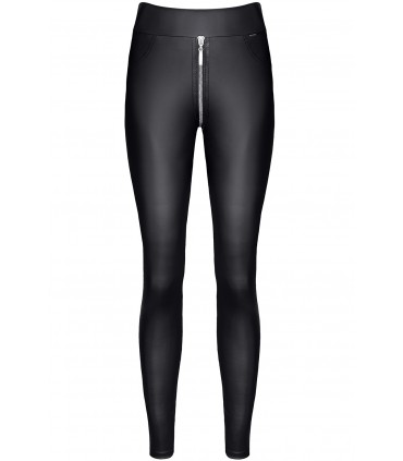 MADDALENA SCHWARZE LEGGINGS MIT REISSVERSCHLUSS XL