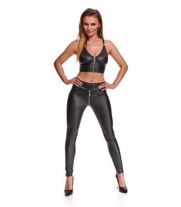MADDALENA SCHWARZE LEGGINGS MIT REISSVERSCHLUSS L