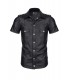 CAMICIA LUCA WETLOOK CON FASCETTE NERA XL