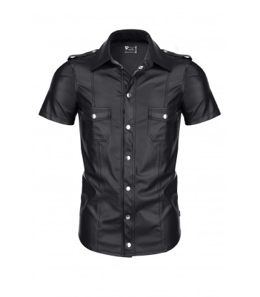 LUCA CAMISA WETLOOK CON CORCHETES NEGRA XL