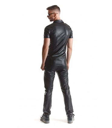 LUCA CAMISA WETLOOK CON CORCHETES NEGRA XL