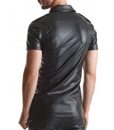LUCA CAMISA WETLOOK CON CORCHETES NEGRA XL