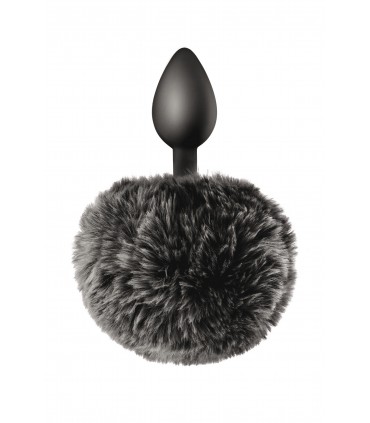 PLUG SILICONA POMPÓN NEGRO