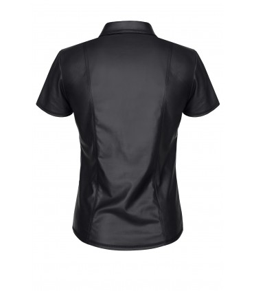 CAMICIA REMO WETLOOK CON ZIP NERA S