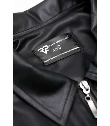 CAMICIA REMO WETLOOK CON ZIP NERA S