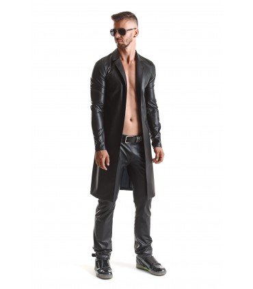 SERGIO WETLOOK TRENCHCOAT SCHWARZ L