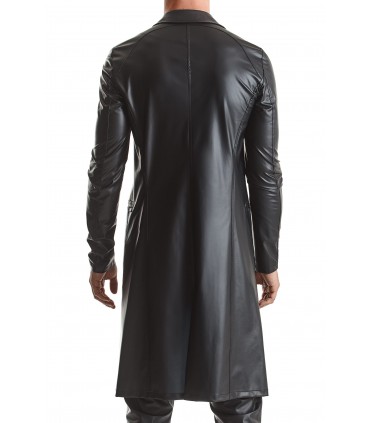 SERGIO WETLOOK TRENCHCOAT SCHWARZ L