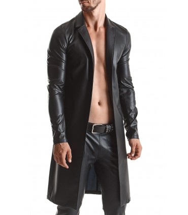 SERGIO WETLOOK TRENCHCOAT SCHWARZ L