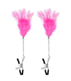 PINZAS REGULABLES C/ PLUMERO FUCSIA