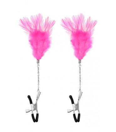 PINZAS REGULABLES C/ PLUMERO FUCSIA