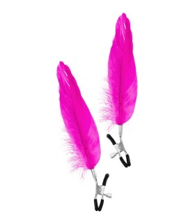 PINZAS REGULABLES C/ PLUMA FUCSIA