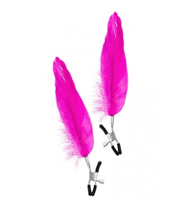 PINZAS REGULABLES C/ PLUMA FUCSIA