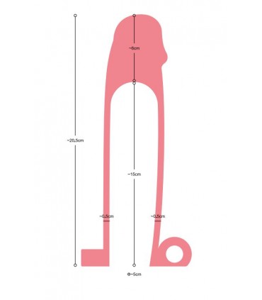 FUNDA PENE REALÍSTICA S5 FLESH 19 CM C/ VIBRACIÓN