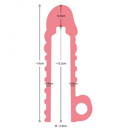 GUAINA PER PENE REALISTICA S11 TRASPARENTE 15'5 CM CON VIBRAZIONE