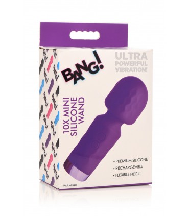 MINI MASAJEADOR WAND RECARGABLE SILICONA MORADO